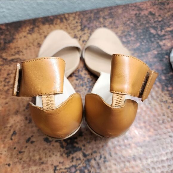 Chloe Sz. 9.5 Stacked-Heel Ankle-Wrap Sandal in Teak/Apricot Quite Luxury - Picture 15 of 17